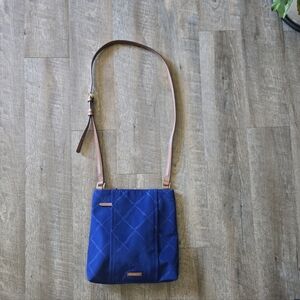 Vera Bradley Navy Blue Crossbody Bag with Brown Strap NWT